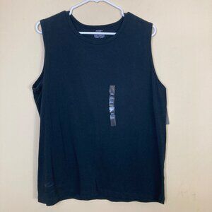 Jones Sport Black Sleeveless Crew Tank Top Top XXL Stretch Plus Career Goth